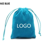 Wholesale Custom Logo Printed Drawstring Velvet Pouch For Jewelry Gift Packaging