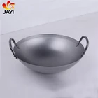 Chinese Carbon Steel Machine Made Wok With Double Steel Handles