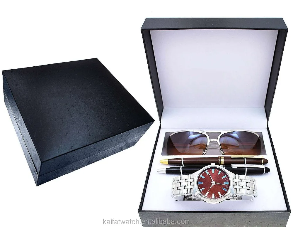 gift set man watch with wallet keychains and pen