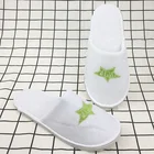 Custom Embroidery Logo Airline/ Hotel White Terry Cute Child Slipper
