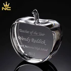 Clear K9 Crystal Glass Apple Paperweight For Teachers Awards Birthday Love Gifts