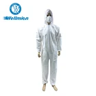 White Disposable Waterproof Hospital Laboratory Coverall