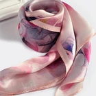 Moq Scarf No MOQ High End Custom Digital Print Square Pure Silk Charmeuse Lady Scarf
