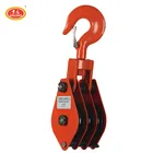 10 20 ton 3-wheel pulley block triple wheel wire rope steel pulley roller block