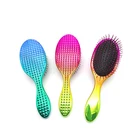 Large Private Label Detangling Scalp Old Fashioned Circle Massage Comb Gold Custom Hair Brush
