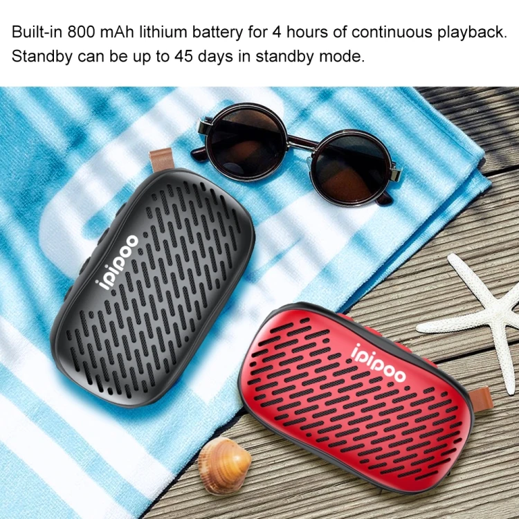 ipipoo YP-6 Outdoor Waterproof IPX45 Hand-held Wireless Bluetooth Speaker, Support Hands-free & FM & TF Card & AUX - ANKUX.COM