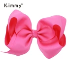 6 inches Kids Hair Bows Solid Hot Pink Bows Hair Clips