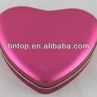 Hot sale multiple colors heart shape candy tin box
