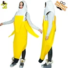 Volwassen vrouwen Gepelde Banaan Kostuum Geschild Fruit Jumpsuit Fancy Dress