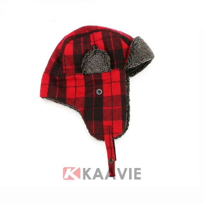 tartan trapper hat checked bomber hat plaid aviator hat