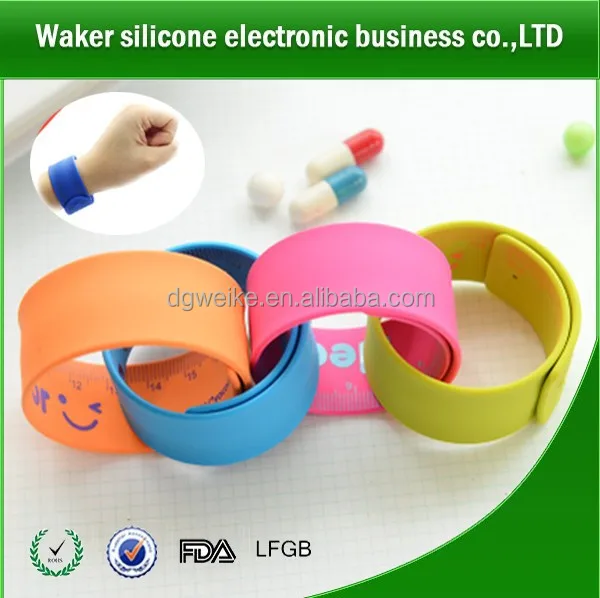 silicone snap wristbands with ruler for promotional gifts