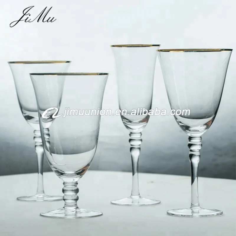 Wholesale Cheap Decorated Wedding Champagne Flutes Silver Gold Rim