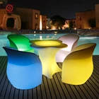 Plastic rotomolded LED light bar table illuminated outdoor bar furniture bar LED chairs and tables