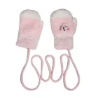 Wholesale Winter Soft Pink&White Gloves Warm Fashion Gloves Kids Hand Gloves