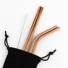 set of 4 pcs reusable silicone juice tea drinking straw
