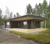 modern design 2 bedrooms prefab wood house/wood house kit/wooden home with a big terrace for sale