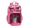 Reversible Pink Flip Sequin Backpack Lunch Tote Bags Sets Kid School Bags