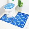 2019 Hot Sale Toilet Bathroom Floor Mats 3 Piece High Absorbency Bath Toilet Rug Set Non-Slip
