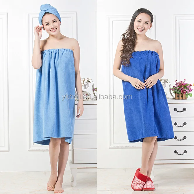 women terry spa body wrap towel shower bath robe