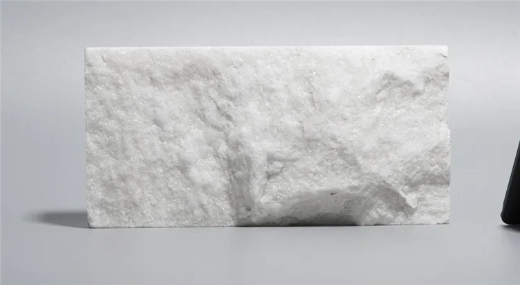Samistone White Marble Tile Split Face Pure White Marble Stone Tile