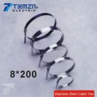 100pcs 8mmx200mm STAINLESS STEEL self-locking cable ties