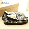 Custom color plaids cloth casual moccasin flat shoes