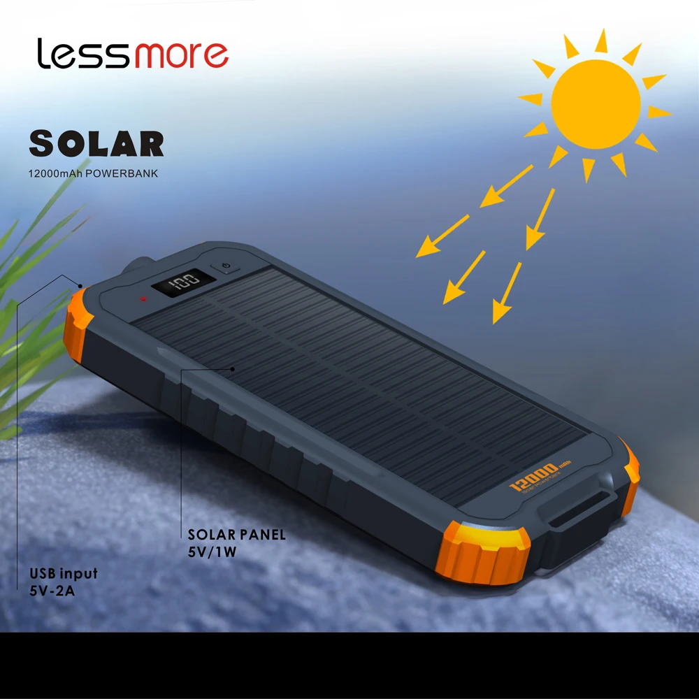 New Products Waterproof Outdoor Portable Backpack Sunpower Panel 12000mAh Dual USB Solar Phone Charger Power Bank - ANKUX.COM