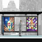 LED display bus stop shelter advertising light box