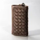 Top Quality Genuine Woven Leather Key Chain for Key Holder with Metal Lock