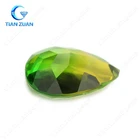 Green and red multicolor color pear shape natural white crystal dye color gemstone