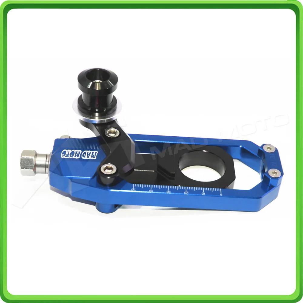Motorcycle Chain Tensioner Adjuster with bobbins kit for Yamaha FZ1 2006 2007 2008 2009 2010 2011 2012 2013 2014 2015 Blue&Black (10)