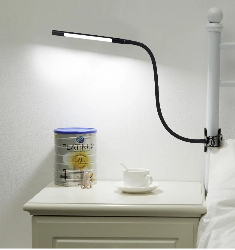 4.5W Aluminum silicone material Led  Office Beside Gooseneck Clip On Table Lamp