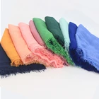 Plain cotton pleated palestinian keffiyeh yashmagh dupatta hijab scarf
