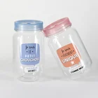 500ml glass juice mason jar and juice with lid and straw