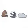 Jewelry We Bare Bears Cute Grizzly Panda Ice Bear metal enamel Pins & Brooches