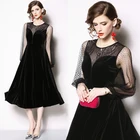 2019 women elegant sexy dresses ladies black lace evening dress