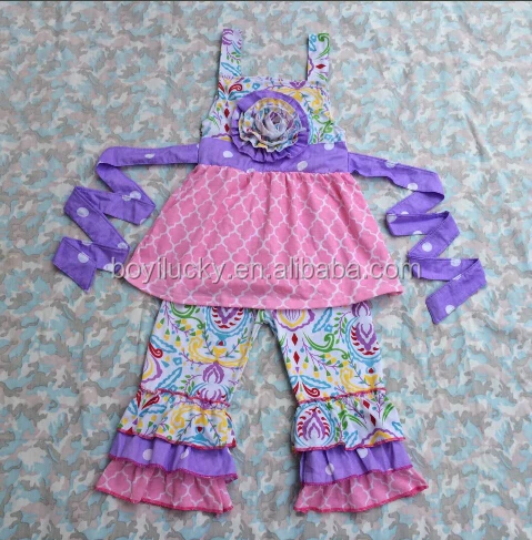 秋のブティック子供バルク卸売冬のクスクスムーンremakes子供ストライプブティック服セット女の子感謝祭セット仕入れ・メーカー・工場