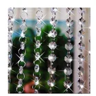 decorating crystal glass octagon bead garland chain curtains with circle rings