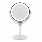 Modern style black brass desktop LED light table standing mirror