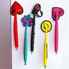 3d cheap custom soft PVC pen souvenir fridge magnet with ball cheap pen with custom logofor promotion pen