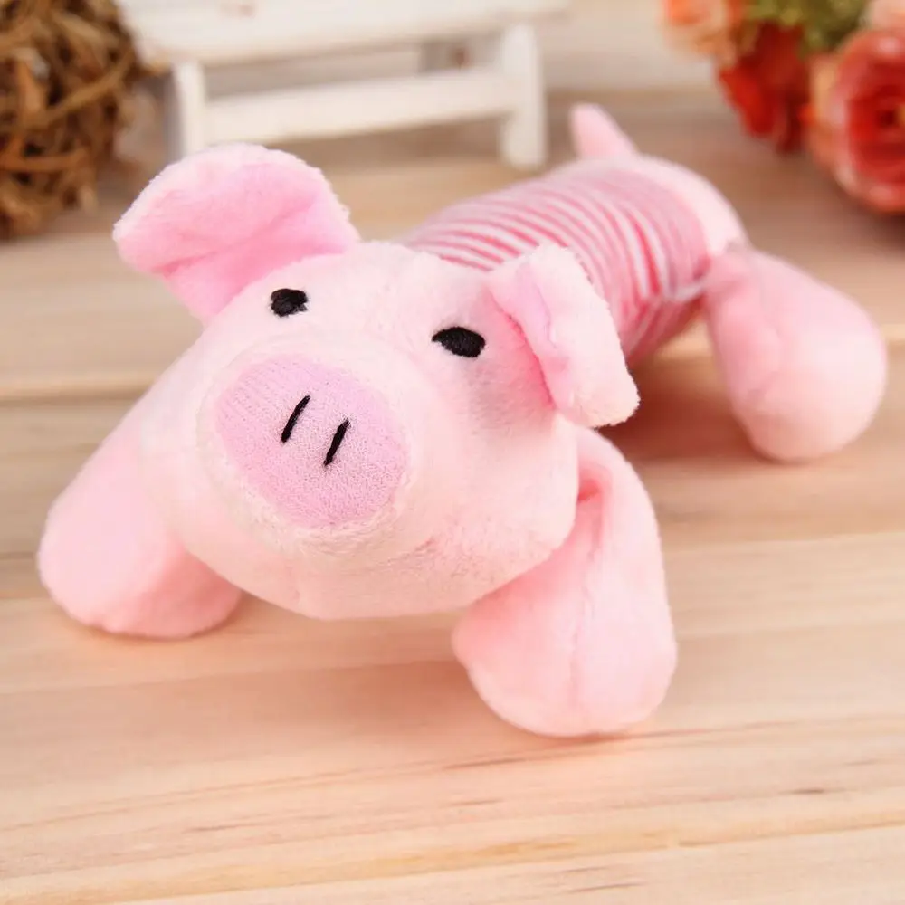 New Dog Toys Pet Puppy Chew Squeaker Squeaky Plush Sound Duck Pig & Elephant Toys 3 Designs free shipping