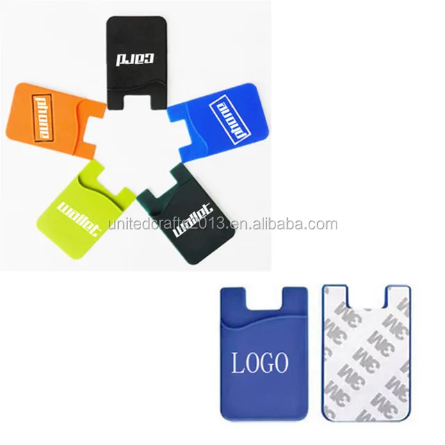 gift 3m sticker silicone smart wallet, silicone card holder for