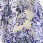 CUSTOMIZE transparent embroidery mesh sequin fabric bridal french tulle lace with sequins