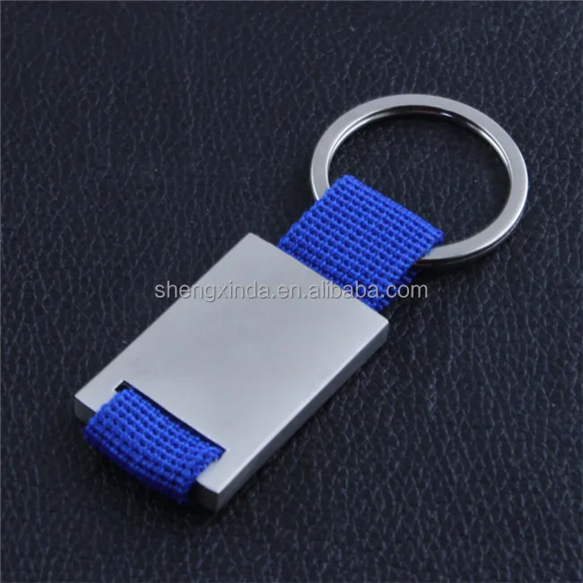 cheap promotional metal braid keychain woven belt key holder