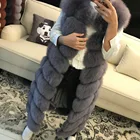 women high quality full pelt long real fox fur vest ladies winter warm soft natural fox fur vest gilet
