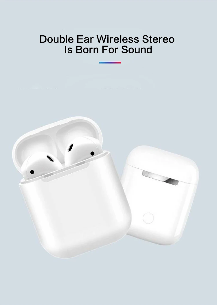 factory I12 Wireless TWS Earphones HIFI V5.0 Smart Earbuds Headset With Touch Control Blue tooth TWS Earphone - ANKUX.COM