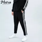custom mens black striped velour sportswear jogger sweatpants