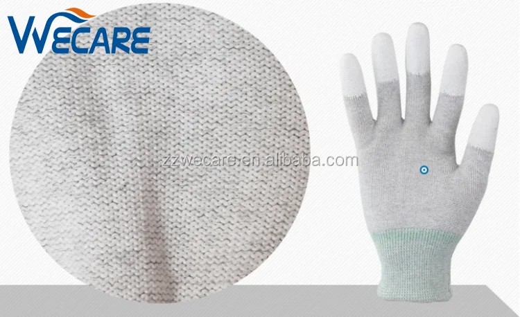 PU Finger Coated Dissipative Safety Work Electrostatic Discharge Antistatic Gloves