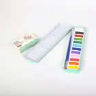 12 Colors Dry Solid Artist Water Colour Paint Cake With Brush