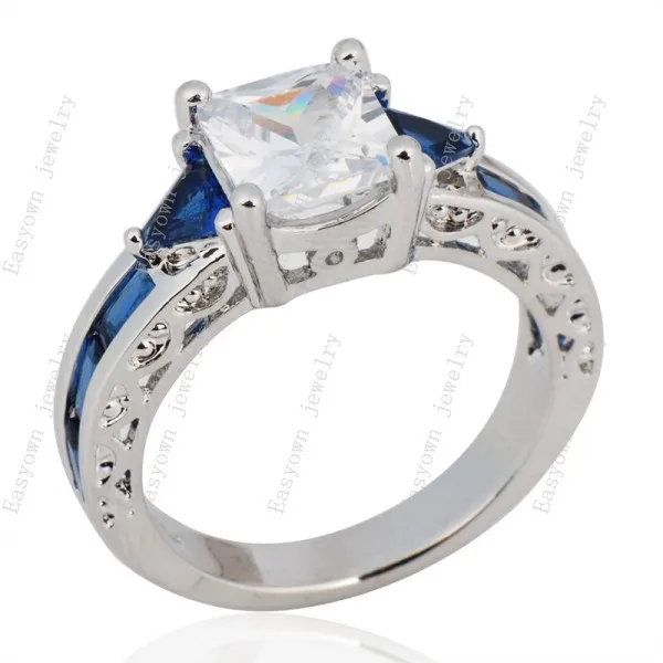 10ps/lot Size 6/7/8/9/10 Fashion Jewelry Rings mulheres anel 10KT White Gold Filled Zircon Ring High Quality RW0062